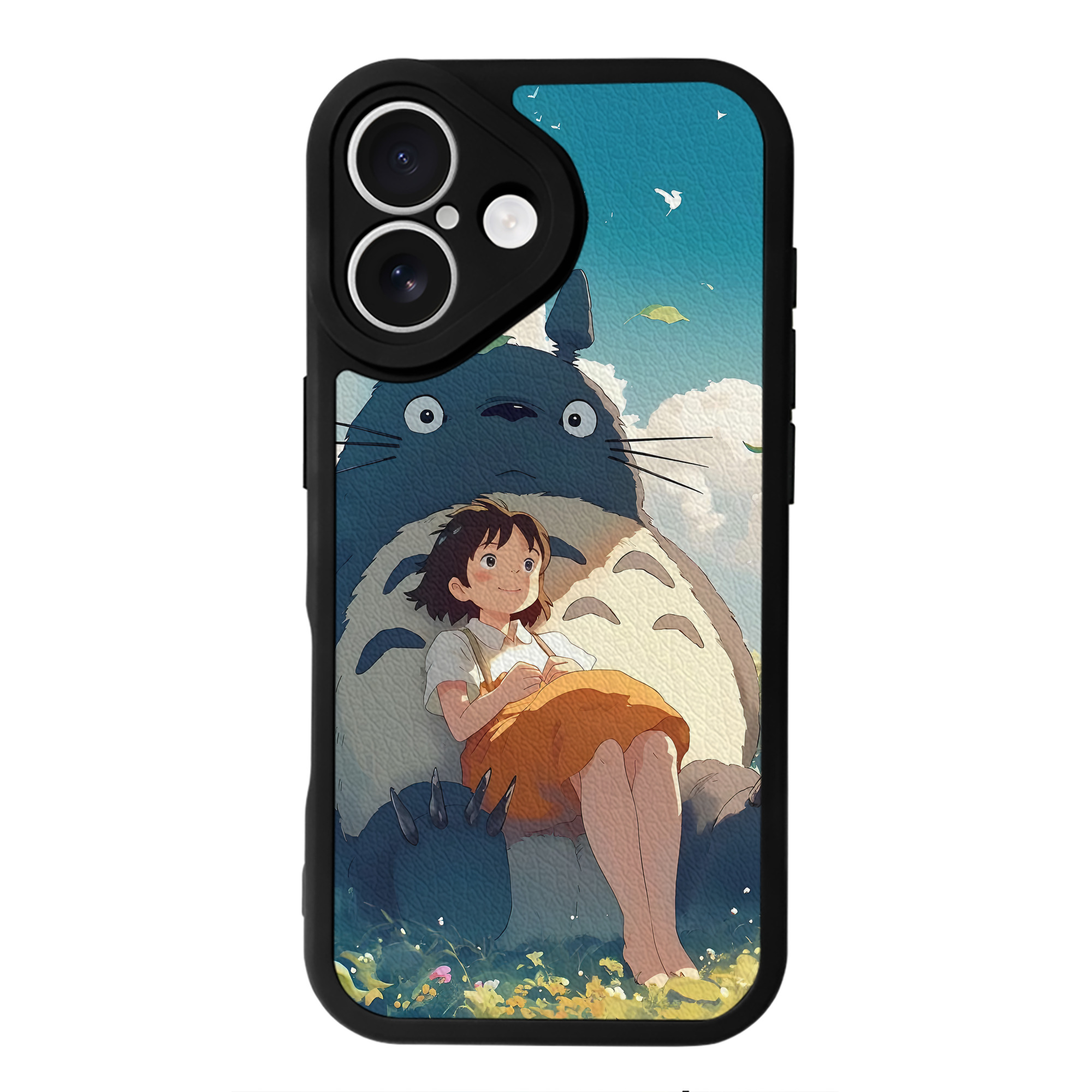 （画像用） となりのトトロ 草壁メイ 草壁サツキ My Neighbor Totoro Satsuki Kusakabe Mei Kusakabe 【iPhone 16シリーズ対応】シリコンスマホケース（レザー調） 材質：シリコン